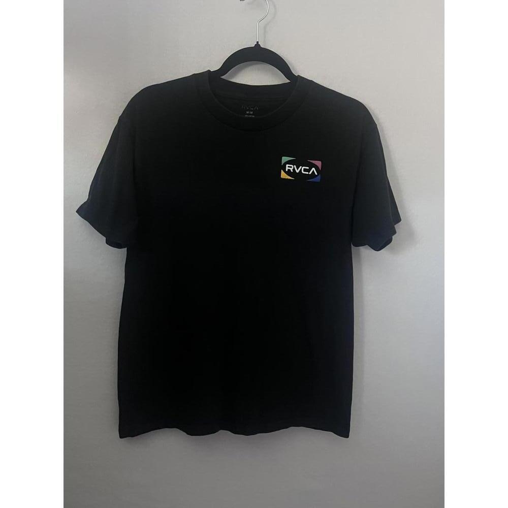 RVCA Black Graphic T-Shirt Short Sleeve Crew Neck Shirt Size Medium